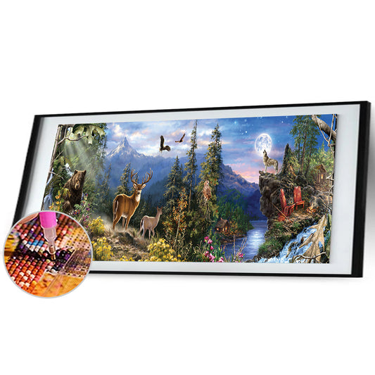 Forest Animals 90*30CM(Canvas) Full Round Drill Diamond Painting