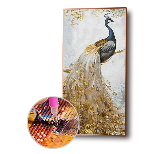 Noble Peafowl 45*85CM(Canvas) Full Round Drill Diamond Painting