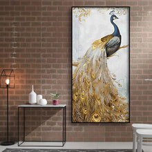 Load image into Gallery viewer, Noble Peafowl 45*85CM(Canvas) Full Round Drill Diamond Painting
