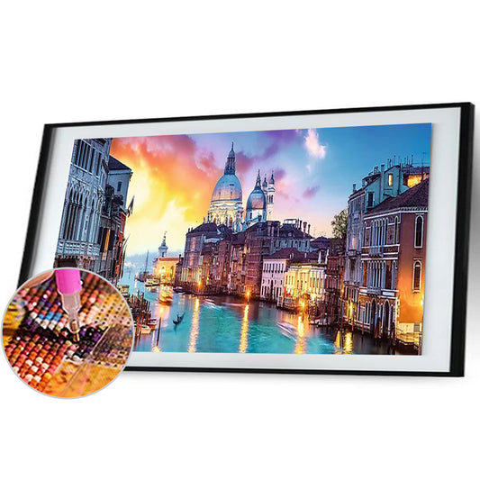 Evening In Venice Landscape 80*30CM(Canvas) Full Round Drill Diamond Painting