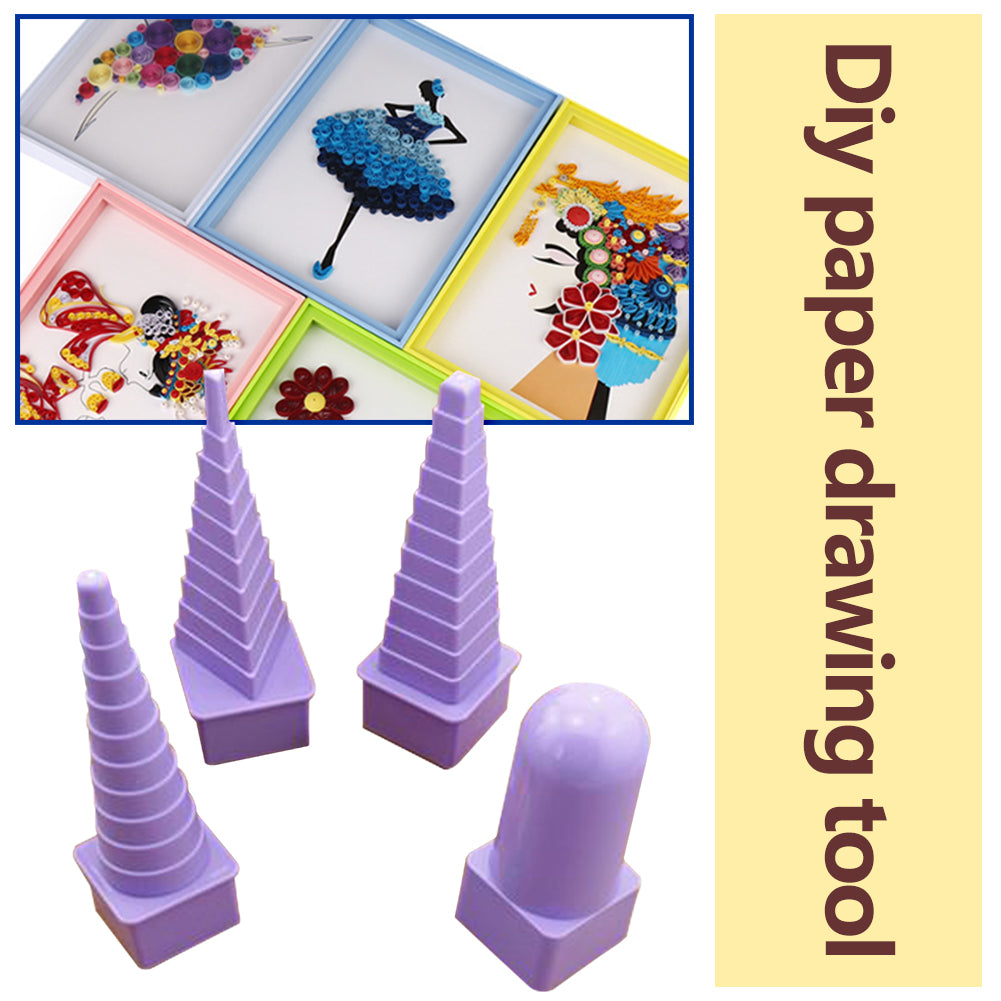4pcs DIY Crimping Paper Craft Paper Quilling Tool Tower Winding Plate Kit