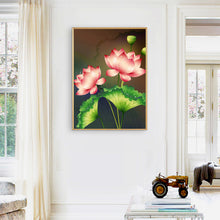 Load image into Gallery viewer, Pink Lotus 30*40CM(Canvas) Full Round Drill Diamond Painting
