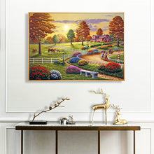 Load image into Gallery viewer, Poster Green Farm 50*40CM(Canvas) Full Round Drill Diamond Painting
