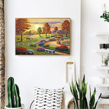 Load image into Gallery viewer, Poster Green Farm 50*40CM(Canvas) Full Round Drill Diamond Painting
