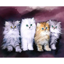 Load image into Gallery viewer, Cat Family 40*30cm(canvas) full round drill diamond painting
