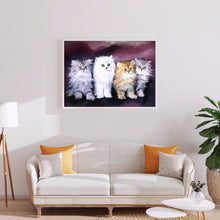 Load image into Gallery viewer, Cat Family 40*30cm(canvas) full round drill diamond painting
