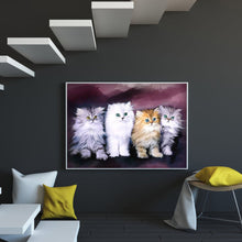 Load image into Gallery viewer, Cat Family 40*30cm(canvas) full round drill diamond painting
