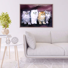 Load image into Gallery viewer, Cat Family 40*30cm(canvas) full round drill diamond painting
