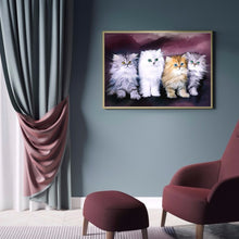 Load image into Gallery viewer, Cat Family 40*30cm(canvas) full round drill diamond painting
