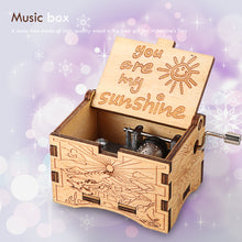 Load image into Gallery viewer, Wooden Music Box, Hand Crank Engraved Musical Box, Valentine Gifts (3)
