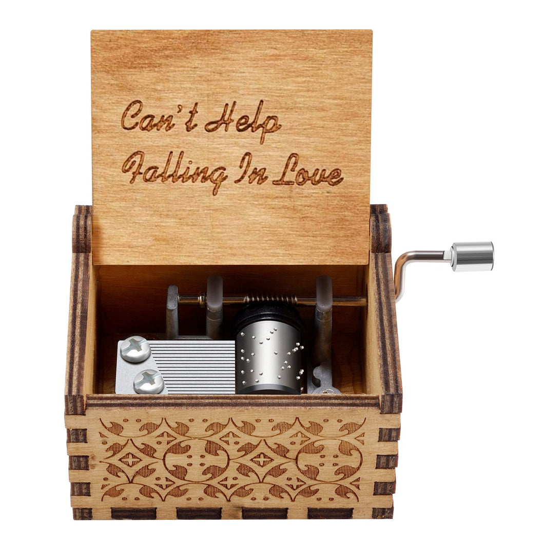 Wooden Music Box, Hand Crank Engraved Musical Box, Valentine Gifts (15)