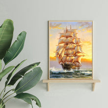 Load image into Gallery viewer, Sailboat Landscape 30*40cm(canvas) full round drill diamond painting
