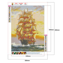 Load image into Gallery viewer, Sailboat Landscape 30*40cm(canvas) full round drill diamond painting
