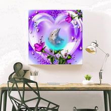 Load image into Gallery viewer, Love Dolphin 30*30cm(canvas) full round drill diamond painting
