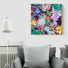 Load image into Gallery viewer, Succulent Plant 30*30cm (canvas) full round drill diamond painting
