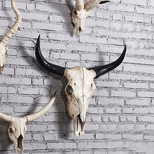 Load image into Gallery viewer, Resin Longhorn Cow Skull Head Wall Decorations Ornament 3D Figurines Crafts
