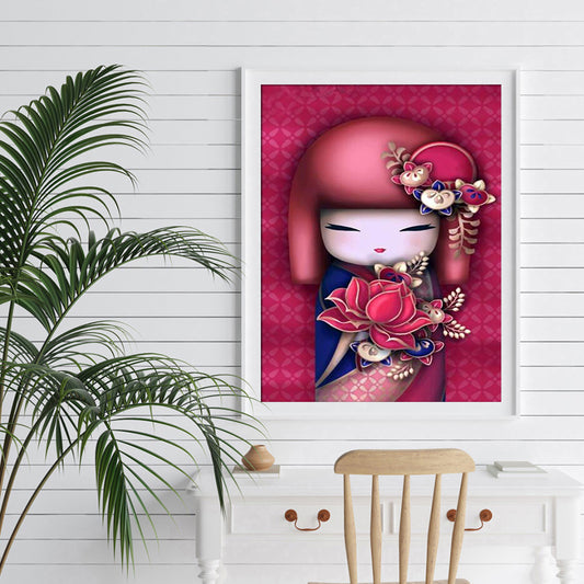 Japanese Doll 30*40cm (canvas) full round drill diamond painting