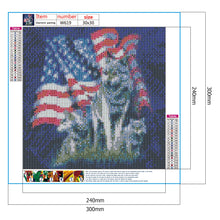 Load image into Gallery viewer, American Flag Wolf 30*30cm (canvas) full round drill diamond painting
