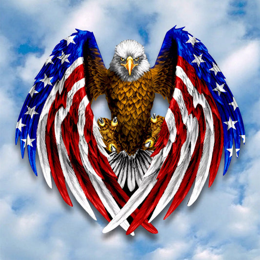 American Flag Eagle 30*30cm (canvas) full round drill diamond painting