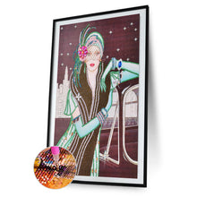 Load image into Gallery viewer, Elegant Women 30*40cm(canvas) partial special shaped drill diamond painting
