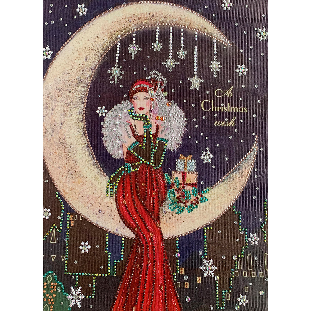 Diamond Painting - Special Shaped - Lady Sit In Moon