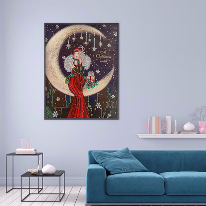Diamond Painting - Special Shaped - Lady Sit In Moon