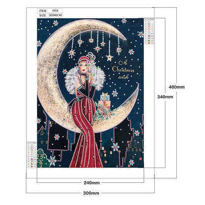 Diamond Painting - Special Shaped - Lady Sit In Moon