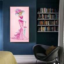 Load image into Gallery viewer, Diamond Painting - Special Shaped - Pink Dress Lady (30*60cm)
