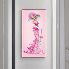 Load image into Gallery viewer, Diamond Painting - Special Shaped - Pink Dress Lady (30*60cm)
