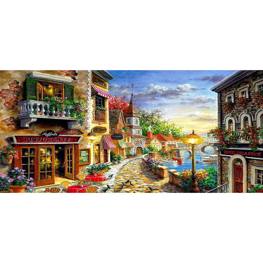 Diamond Painting - Full Round - Sunset street view (80*40CM)