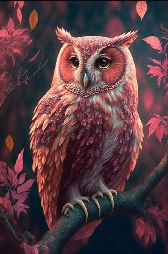 AB  Diamond Painting -  Pink Owl (40*60CM)