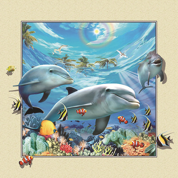 AB Diamond Painting - Full Round - Animal Dolphin (40*40cm)