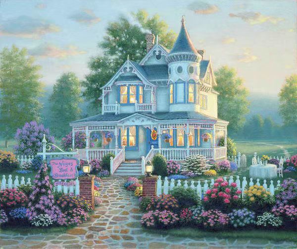 AB Diamond Painting - Full Round - Garden Castle (40*50CM)