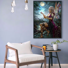 Load image into Gallery viewer, Fairy Under Moon 30*40cm(canvas) full round drill diamond painting
