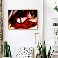 Load image into Gallery viewer, Red Girl 40*30cm(canvas) full round drill diamond painting
