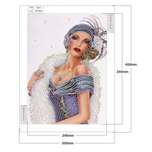 Load image into Gallery viewer, Diamond Painting - Partial Special Shaped - Noble woman (30*40cm)
