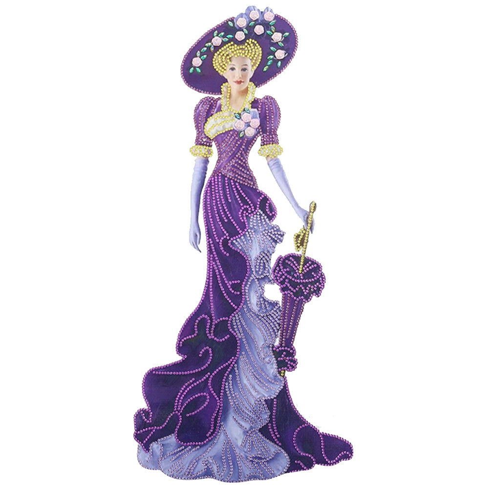 Diamond Painting - Full Special Shaped - Dress Lady Purple (30*60cm)