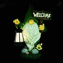 Load image into Gallery viewer, Resin Gnome Figure Sculpture with Solar Lantern Garden Figurine Dwarf Craft
