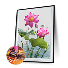 Load image into Gallery viewer, Dragonfly Lotus 30*40cm(canvas) full round drill diamond painting
