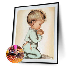 Load image into Gallery viewer, Kid Pray Gift 30*40cm(canvas) full round drill diamond painting
