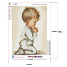 Load image into Gallery viewer, Kid Pray Gift 30*40cm(canvas) full round drill diamond painting
