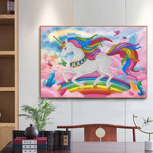Load image into Gallery viewer, Diamond Painting - Partial Special Shaped - Rainbow unicorn (27*20cm)
