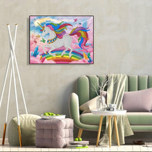 Load image into Gallery viewer, Diamond Painting - Partial Special Shaped - Rainbow unicorn (27*20cm)
