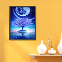 Load image into Gallery viewer, Diamond Painting - Full Round - Moon starry sky tree reflection (40*50CM)

