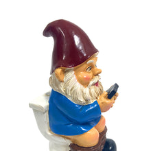 Load image into Gallery viewer, 3D Dwarf Toilet Play Phone Statue Garden Gnome Resin Doll Figurines Crafts
