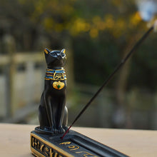 Load image into Gallery viewer, Egyptian Mythology Bastet Cat Resin Craft Incense Burner Holder Censer Base
