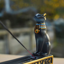 Load image into Gallery viewer, Egyptian Mythology Bastet Cat Resin Craft Incense Burner Holder Censer Base
