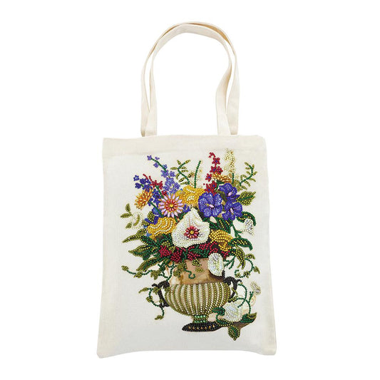 Diy Diamond Painting Handbag Reusable Shoulder Shopping Tote (Bb006 Flower)