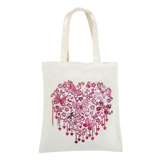 Diy Diamond Painting Handbag Reusable Shopping Tote (Bb001 Butterfly Love)