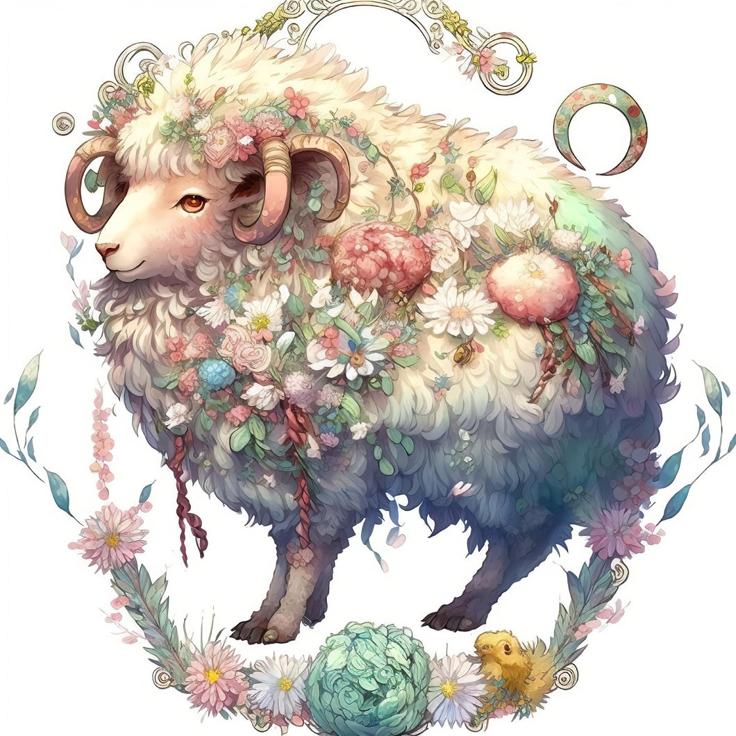 AB Diamond Painting - Full Round - Animal Sheep (40*40cm)